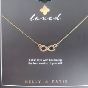Kelly & Katie "Loved" Elegant Gold Tone Dainty Chain Infinity Symbol Necklace